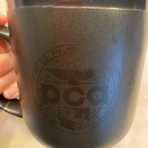 Porsche Club of America Longhorn Region Black Coffee Mugs (2)